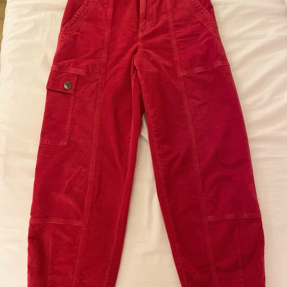 Anthropologie Tapered Corduroy
Cargo Baggy Pants Red Size 4